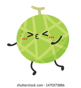 melon character vector. melon on white background. wallpaper. symbol. logo design.