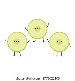 Vector de caracteres de melón. melón sobre fondo blanco. símbolo. diseño de logotipo.