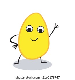 Melon character waving. Isolated vector illustration on white background