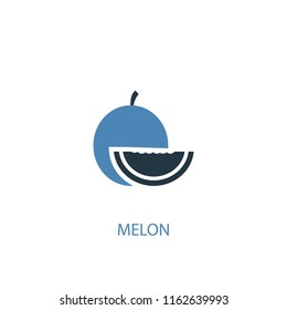 melon concept 2 colored icon. Simple blue element illustration. melon concept symbol design from Fruits set. Can be used for web and mobile UI/UX