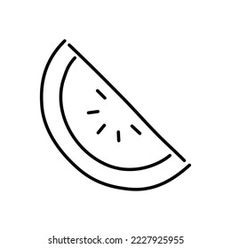 Melon doodle icon. Hand drawn black sketch. Vector Illustration.