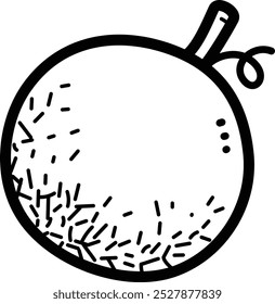 Melone doodle, Vektorsymbol und Illustration