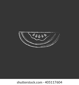 Melon. Drawn in chalk icon.