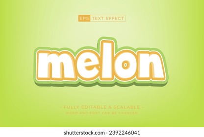 Melon editable 3d text effect premium vector - summer edition