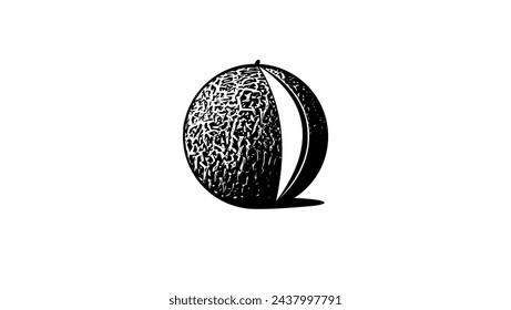 emblema de melón, silueta aislada negra