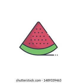 Melon Filled outline vector illustration. Food & Drinks style icon.