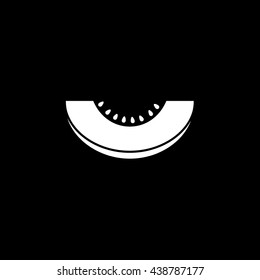 Melon Flat Icon On Black Background