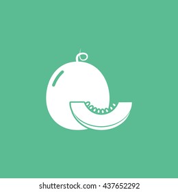 Melon Flat Icon On Green Background