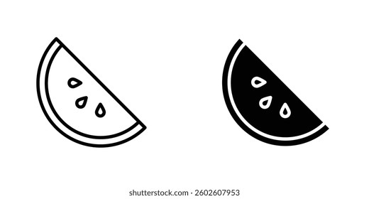 Melon flat Icons in line outline and flat solid style on white background