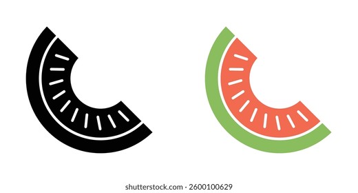 Melon flat and liner vector icons set