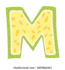 Melon Form Letter M Fruit Lettering Stock Vector (Royalty Free) 1859864461