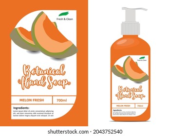 melon fresh hand soap vector eps