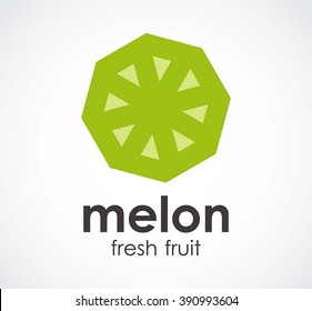 Melon fresh of nature fruit abstract vector and logo design or template natural plant business icon of company identity symbol concept