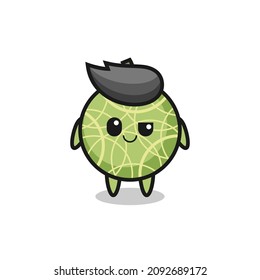 melon fruit cartoon with an arrogant expression , cute style design for t shirt, sticker, logo element