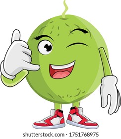 Melon Fruit Cartoon Character Design Graphic suitable for your design needs: logos, illustrations, animations, t-shirt designs, etc
