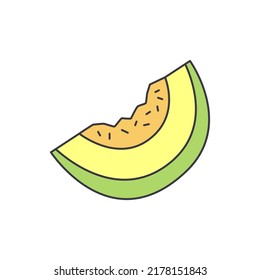Melon fruit icon in color, isolated on white background 