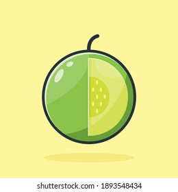 Melon Fruit Icon Illustration Design