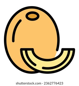 Melon fruit icon outline vector. Paleo diet. Food free color flat