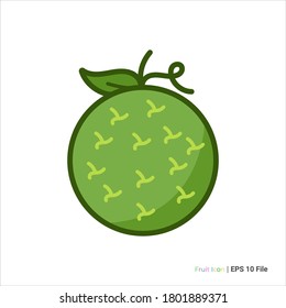 Melon fruit outline icon vector design. isolated on white background