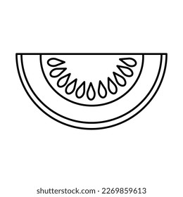 Icono de trozo de fruta melón. Cantaloupe. Ilustración vectorial.