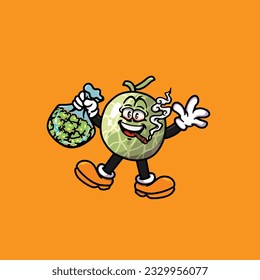 melon fruit smoking blunt hold weed cannabis bud nug