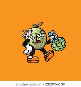 melon fruit smoking blunt hold weed cannabis bud nug