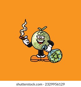 melon fruit smoking blunt hold weed cannabis bud nug