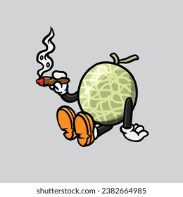 melon fruit smoking joint and hold nug from weed cannabis bud flower marijuana