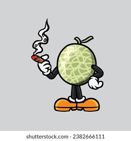 melon fruit smoking joint and hold nug from weed cannabis bud flower marijuana