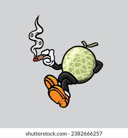 junta de fumar fruta melón y sostén nuez de la hierba de hierba de cannabis marihuana
