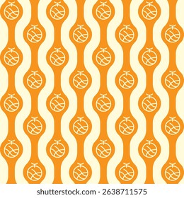 Melon Fruit Vector Seamless Pattern