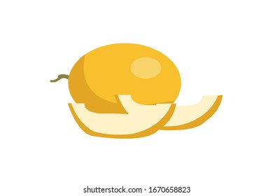 Melon Fruit Vegetable Vector Kawaii 