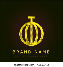 Melon golden metallic logo