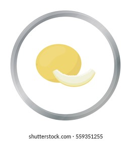 Melon icon cartoon. Singe fruit icon.