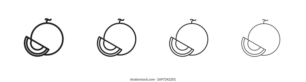 Coleção de ícones de melão. Sinal de vetor de linha, símbolo para web e celular