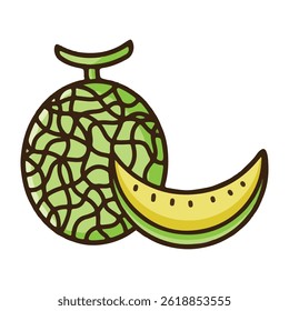 melon icon with colored style