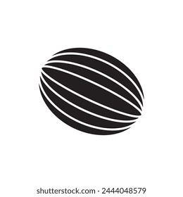 Melon icon. Melon design vector flat black illustratiion on white background..eps