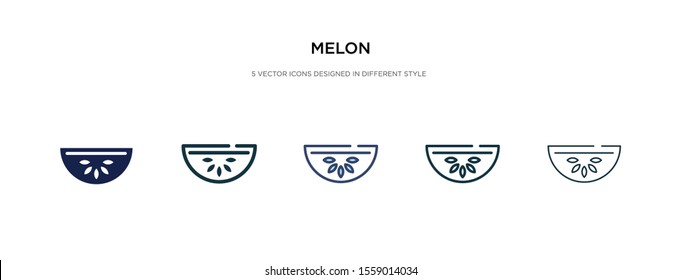 melon icon in different style vector illustration. two colored and black melon vector icons designed in filled, outline, line and stroke style can be used for web, mobile, ui