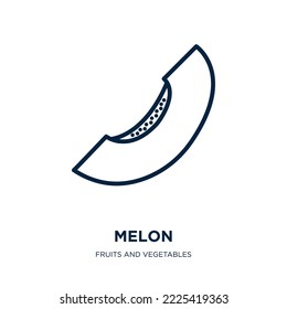 melon icon from fruits and vegetables collection. Thin linear melon, fruit, vegetarian outline icon isolated on white background. Line vector melon sign, symbol for web and mobile