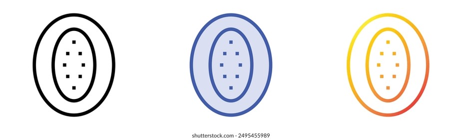 melon icon. Linear, Blue Fill and Gradient Style Design Isolated On White Background