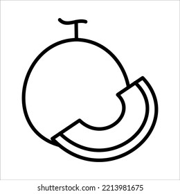 Melon Icon Logo Design Vector Template Illustration Sign And Symbol Pixels Perfect