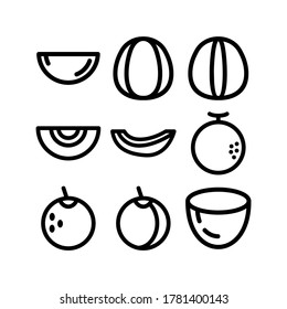 Melonensymbol oder Logo einzeln auf Zeichen, Vektorgrafik - Kollektion von hochwertigen Vektorsymbol in schwarzem Stil
