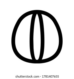 icono de melón o logotipo símbolo de signo aislado ilustración vectorial - iconos vectoriales de estilo negro de alta calidad
