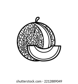 icono del melón sobre fondo blanco. Perfecto uso para web, patrón, diseño, icono, ui, ux, etc.