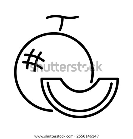 Melon icon outline Fruit isolate illustration vector