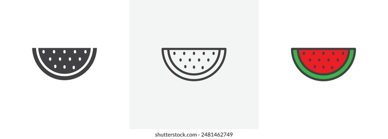 Melon icon symbol collection on white background.