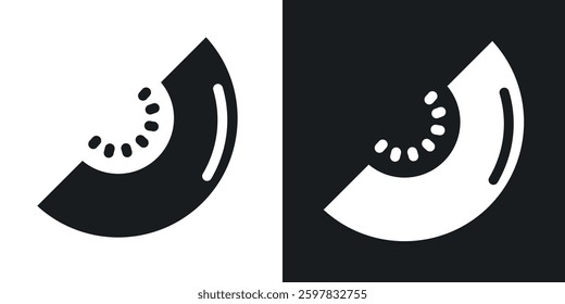 Melon icon symbol collection on white background.
