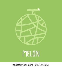 Melon icon. Melon symbol vector. Fruit logo.