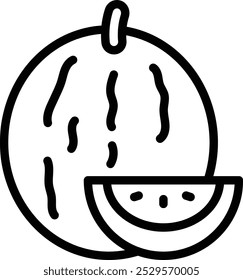 Icono de melón. símbolo de melón para su Diseño web