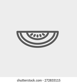 Melon icon thin line for web and mobile, modern minimalistic flat design. Vector dark grey icon on light grey background.